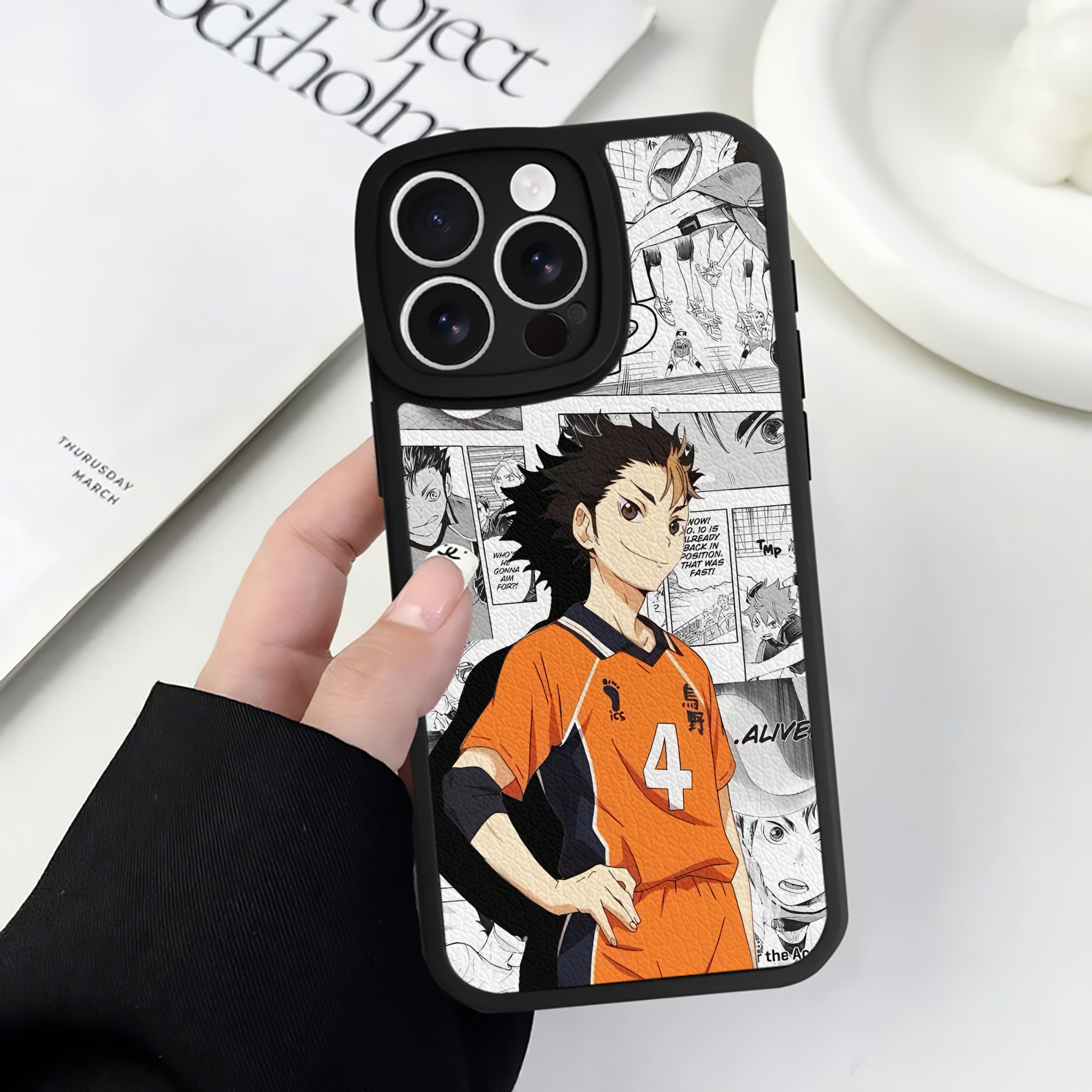 （画像用） ハイキュー!! Haikyu!! 【iPhone 16シリーズ対応】シリコンスマホケース（レザー調） 材質：シリコン